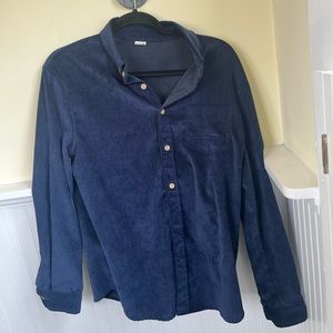 MENS MEDIUM NAVY BLUE CORDUROY FLANNEL